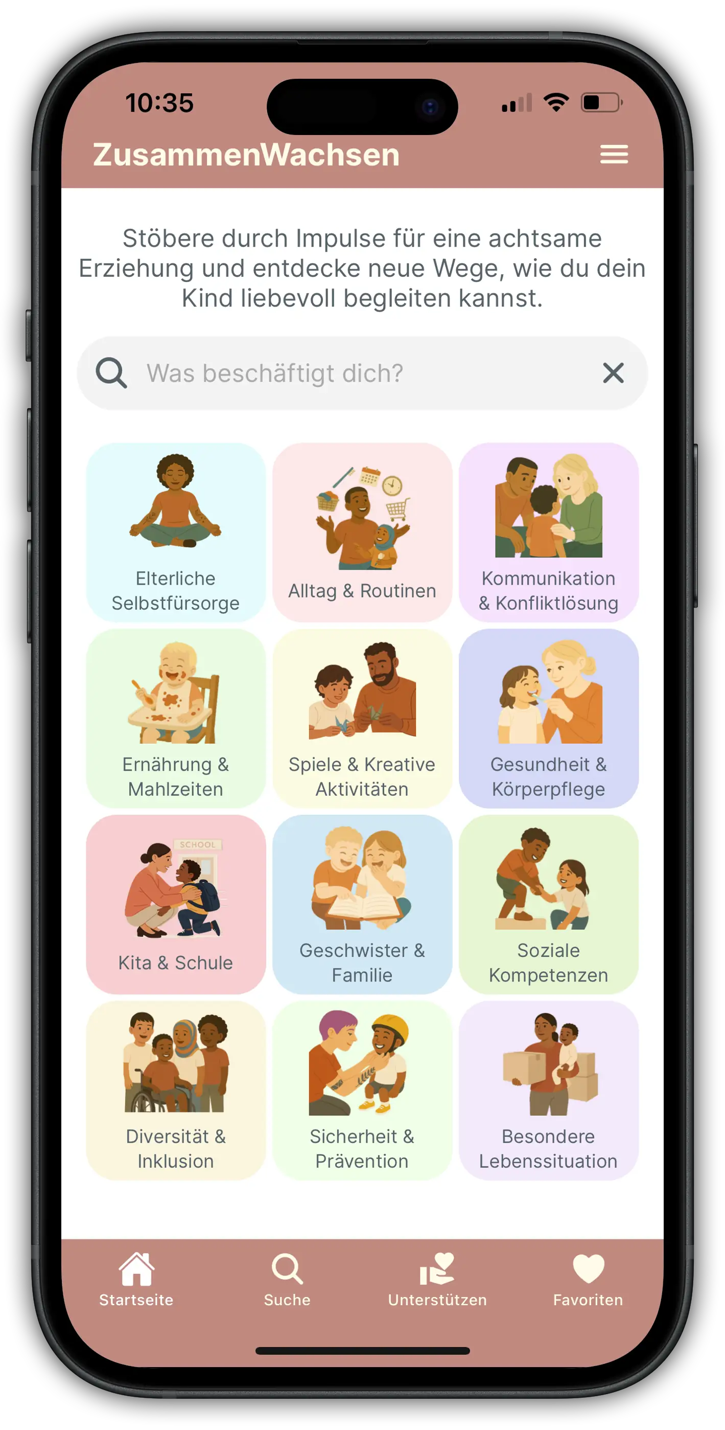 ZusammenWachsen – Überblick über Themen und Kategorien